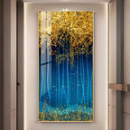 Luxury golden abstract forest design modern art acrylic wall painting for elegant home decor