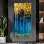 Luxury golden abstract forest design modern art acrylic wall painting for elegant home decor