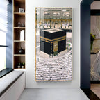 Beautiful Mecca Kaaba crowd worship scene acrylic wall painting for modern religious home styling