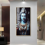 Lord Shiva blessing form with serene expression acrylic wall painting for pooja room and meditation space
