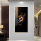 Shree Krishna dark aesthetic devotional artwork acrylic wall painting for living room and pooja room
