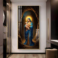 Mother Mary with infant Jesus divine love and blessing artwork acrylic wall painting for prayer room