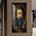 Mother Mary with infant Jesus divine love and blessing artwork acrylic wall painting for prayer room