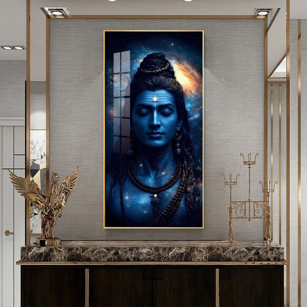 Mahakal Peaceful Cosmic Face Acrylic Wall Painting for Home Decoration