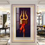 Lord Shiva Trishul Damru Spiritual Acrylic Wall Painting for Home Decor