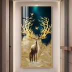 Stylish Golden Deer Artistic Acrylic Wall Painting for Modern Home