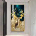 Stylish Golden Deer Artistic Acrylic Wall Painting for Modern Home