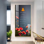 Spiritual Buddha Quotes with Red Flowers Acrylic Wall Painting for Living Room