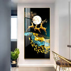 Premium Golden Deer Abstract Art Acrylic Wall Painting for Wall Decoration