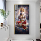 Divine Lord Hanuman Meditation Acrylic Wall Painting for Spiritual Home Decor