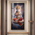 Divine Lord Hanuman Meditation Acrylic Wall Painting for Spiritual Home Decor