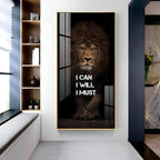 Fearless Lion Strength Acrylic Wall Painting for Bold Home Styling