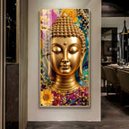 Spiritual Golden Buddha Acrylic Wall Painting for Meditation Spaces