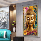 Spiritual Golden Buddha Acrylic Wall Painting for Meditation Spaces
