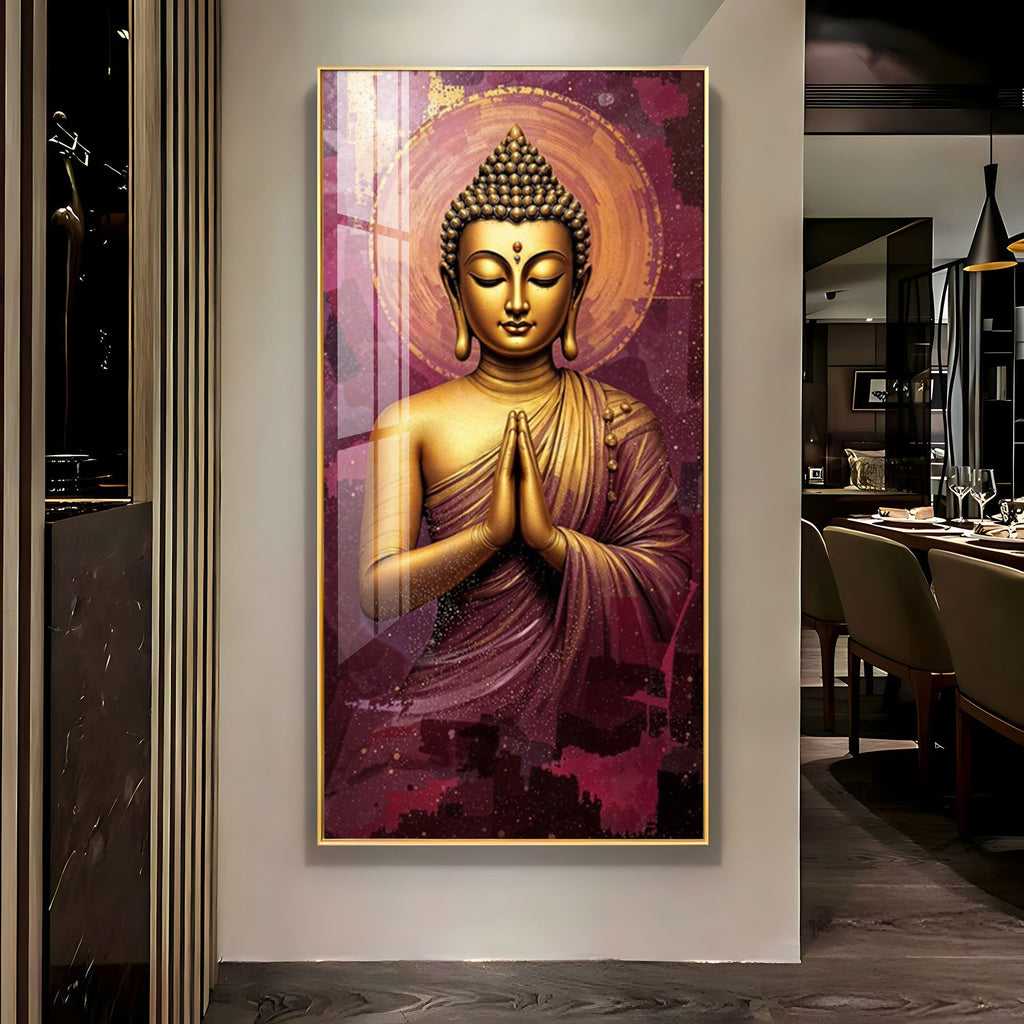 Elegant Buddha Spiritual Acrylic Wall Painting for Modern Wall Styling