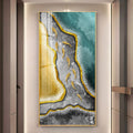 Luxury Abstract Water Flow with Koi Acrylic Wall Painting for Premium Spaces
