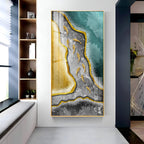 Luxury Abstract Water Flow with Koi Acrylic Wall Painting for Premium Spaces
