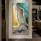 Luxury Abstract Water Flow with Koi Acrylic Wall Painting for Premium Spaces