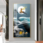 Dreamy Night Scene with Deer Acrylic Wall Painting for Stylish Living Spaces