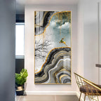 Elegant Black Gold Landscape with Running Deer Acrylic Wall Painting for Modern Decor