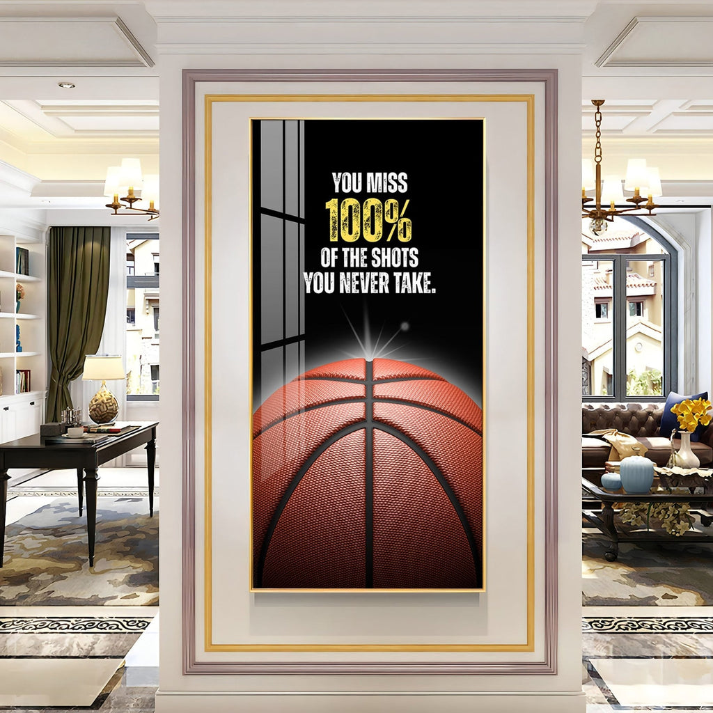 Motivational Basketball Quote Acrylic Wall Painting for Sports Lovers
