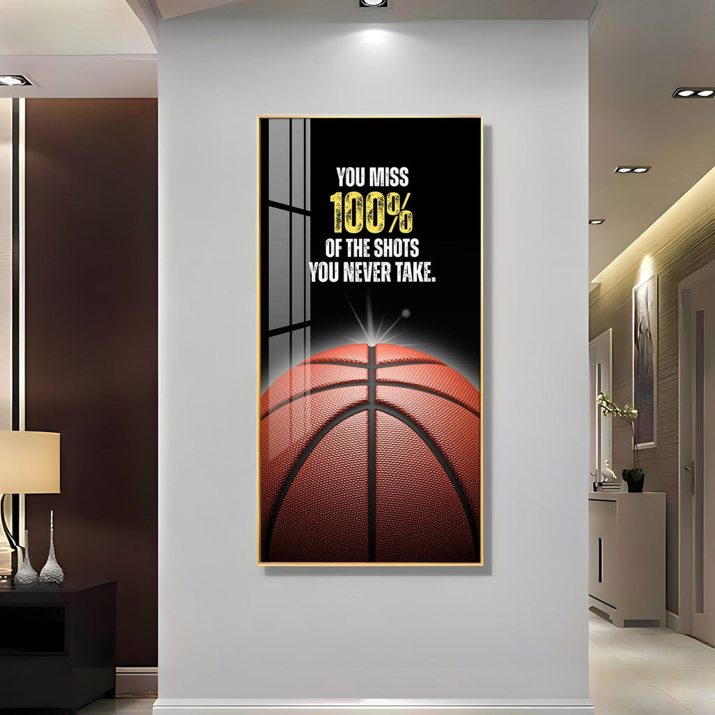Motivational Basketball Quote Acrylic Wall Painting for Sports Lovers