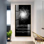 Black and White Galaxy Style Acrylic Wall Painting with Meaningful Sanskrit Message