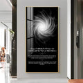 Black and White Galaxy Style Acrylic Wall Painting with Meaningful Sanskrit Message