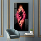 Modern Shiva Symbol Acrylic Wall Painting with Red and Black Background