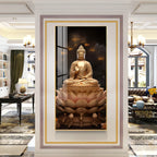 Peaceful Meditation Buddha Wall Painting with Lotus Base Design