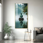 Calm Buddha Meditation Artwork Acrylic Wall Painting with Forest Background