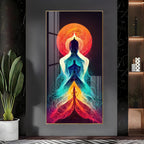 Colorful Meditation Art Acrylic Wall Painting with Energy Aura Design