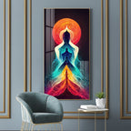 Colorful Meditation Art Acrylic Wall Painting with Energy Aura Design