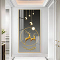 Elegant Gold Deer Artwork Acrylic Wall Painting for Luxury Home Decor