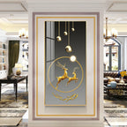 Elegant Gold Deer Artwork Acrylic Wall Painting for Luxury Home Decor