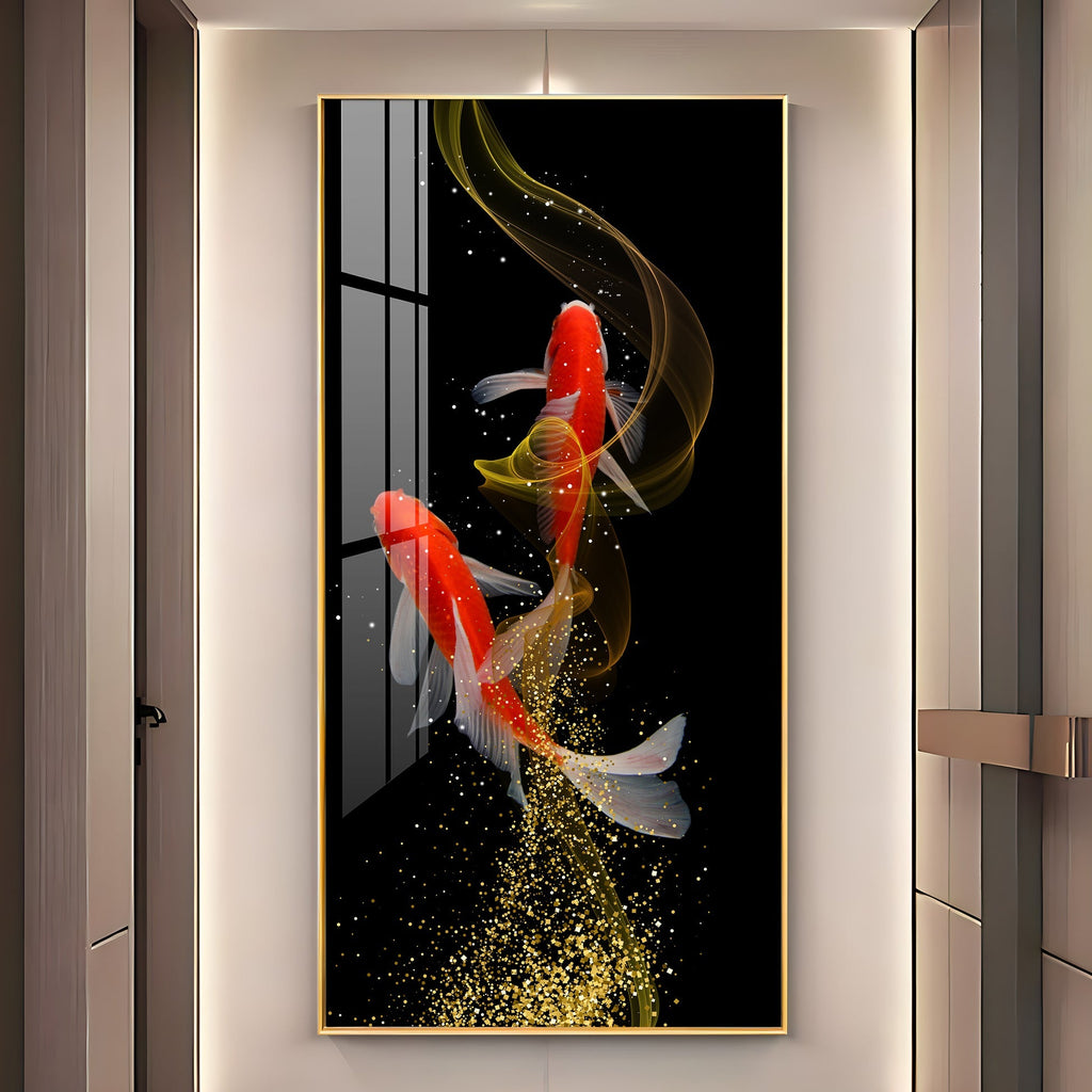 Stylish Fish Theme Acrylic Wall Painting for Office and Bedroom Walls