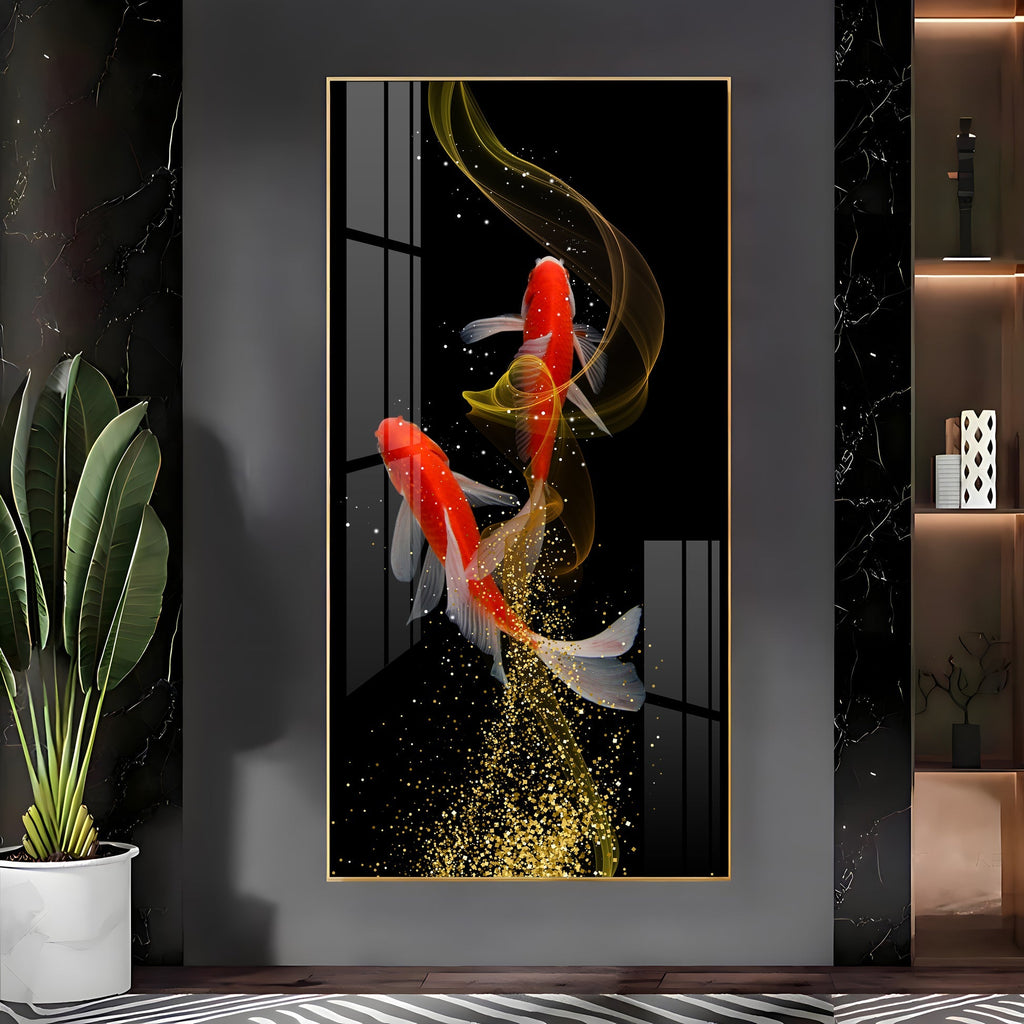 Stylish Fish Theme Acrylic Wall Painting for Office and Bedroom Walls