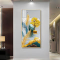 Modern Feather and Tree Design Acrylic Wall Painting for Living Room Decor