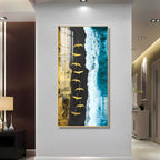 Premium Ocean Waves Acrylic Wall Painting with Flying Birds Design