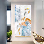 Premium Artistic Acrylic Wall Painting with Marble Texture and Fish Theme