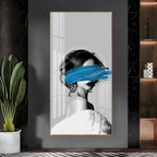 Elegant Black and White Acrylic Wall Painting with Artistic Face Concept