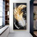 Premium Decorative Acrylic Wall Painting with Stylish Feather Composition