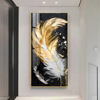 Premium Decorative Acrylic Wall Painting with Stylish Feather Composition