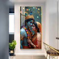 Premium Devotional Acrylic Wall Painting with Radha Krishna Design
