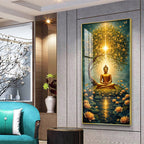 Elegant Mindfulness Acrylic Wall Painting with Golden Glow Design
