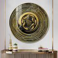 Premium Marble Texture Gold Ring Fish Art acrylic wall painting