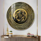 Premium Marble Texture Gold Ring Fish Art acrylic wall painting