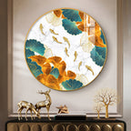 Premium Circular Nature Inspired Koi Fish Artwork acrylic wall painting