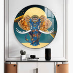 Luxury Royal Elephant Mandala Style Round Art acrylic wall painting