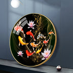 Premium Lotus &  Fish Spiritual Decor Artwork acrylic wall painting
